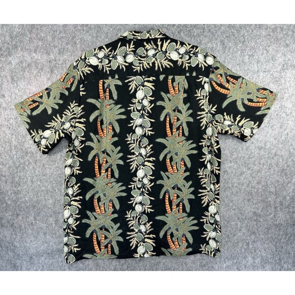 Vintage Diamond Head Hawaiian Shirt Men XL Black Palm Tree Tribal - Picture 3 of 7